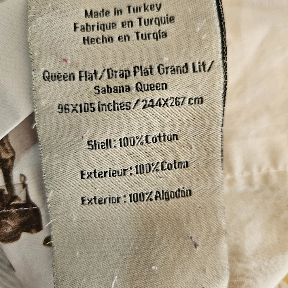 RARE Pottery Barn Silly Stag 3 Piece Queen Sheet Set *Flat Fitted 1 Pillowcase